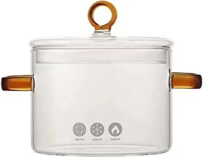 Produktbild von Kochtopf Glas Topf mit Deckel Doppelgriff 1.5L