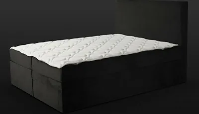Image de Lit double chambre lit 180сm matelas noir style moderne bois