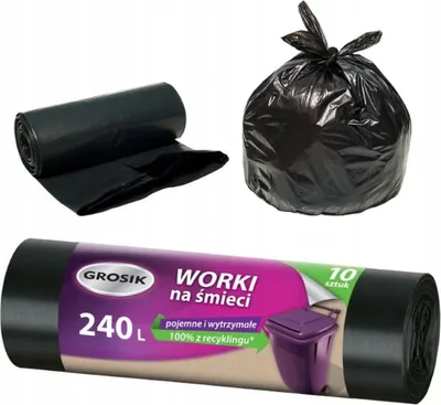 Produktbild von Jan Niezbędny Müllsäcke 240 l 10 Stück extra stark schwarz