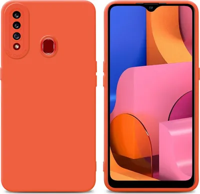 Produktbild von Cadorabo Hülle für Samsung Galaxy A20s Schutz Hülle in Orange TPU Silikon Etui Case Handyhülle
