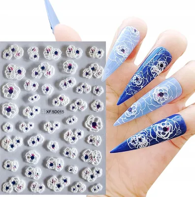 Imagen del producto de Calcomanía para uñas con diseño floral en 5D