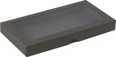 Produktbild von RzP Rechteckig Schachtel Geschenkbox Box Karte Fenster 11x22 300g, grau