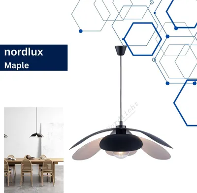 Image de NORDLUX Lustre LED Maple avec forme organique, Variante : Ø 550 x 190 mm, E27, noir