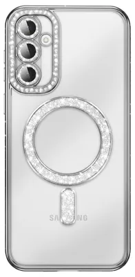 Produktbild von Avizar, Diamant Hülle für Galaxy S26 mit Magnetring und Strasssteinen, Silber