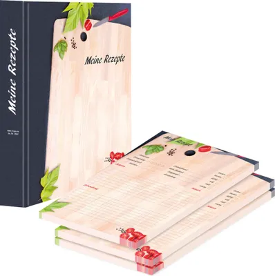 Produktbild von PRICARO Rezeptordner mit Rezeptblock "Schneidebrett", A4