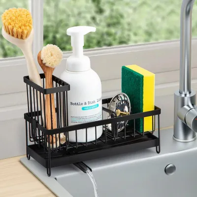 Produktbild von Küchenorganizer-Set Spülbecken Organizer Küchen Organizer Spüle Organizer Schwammhalter,Spülmittel Halterung, von bürsten, schwämmen, reinigungsmitte
