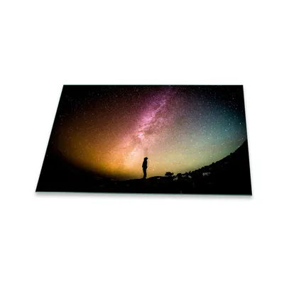 Produktbild von Herdabdeckplatte Glaskeramik 80x52 Landschaft Violett Abdeckung Glas Spritzschutz Deko