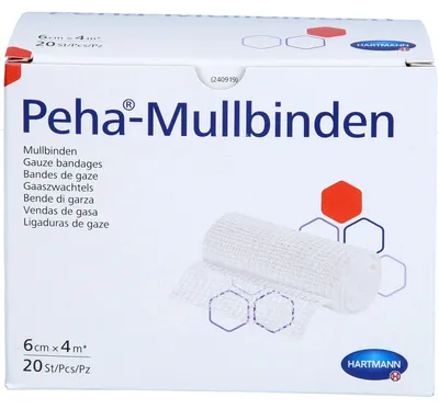 Produktbild von Peha-Mullbinden 6 cm x 4 m, 20 St. Binde