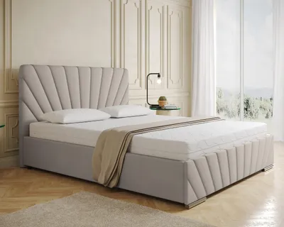 Produktbild von Polsterbett RAY - Komfortbett mit Stauraum, Doppelbett, Beige, 160x200cm, Bonellfederkernmatratze, H3