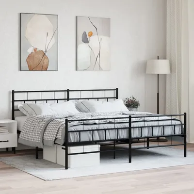 Immagine prodotto di Maison Exclusive - Letto con testiera e pediera in metallo nero 183x213 cm