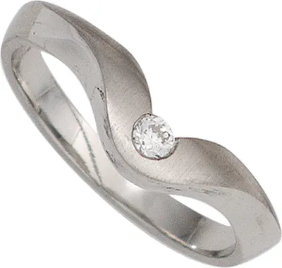 Produktbild von JOBO Damen Ring 950 Platin teilmattiert 1 Diamant Brillant 0,08ct. Platinring Größe 58