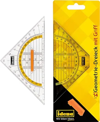 Produktbild von Idena - Geometriedreieck mit Griff, 14 cm, transparent