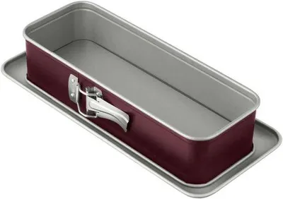 Image de Moule à gâteau 30 cm en acier inoxydable, antiadhésif, gris/rouge