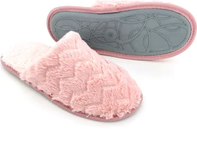Produktbild von heimtexland ® Plüsch Pantoffeln Pailletten Schlappen Glitzer Damen Hausschuhe Cosy Typ779 Altrosa 38