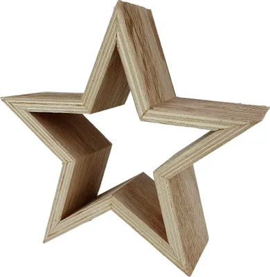 Produktbild von Deko Holzstern 17cm Natur Weihnachtsstern Fensterdeko Tischdeko