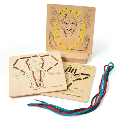 Obrázok produktu pre Bigjigs Toys Obliekanie podľa čísel Divoké zvieratá