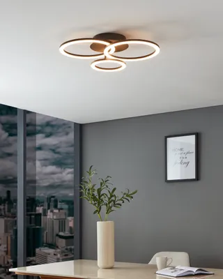 Productafbeelding van Eglo LED Smart Deckenleuchte Parrapos-Z Schwarz 29W 3500lm CCT 2700K - 6500K Dimmbar App Google Alexa Bluetooth ZigBee