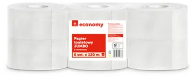 Immagine prodotto di Carta igienica Jumbo a 2 veli, 6 rotoli da 120 m