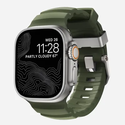 Zdjęcie produktu dla Nomad Rocky Point Band, Band, Smartwatch, Naturalny, Apple, Ultra / 46mm, Skóra, Tytan