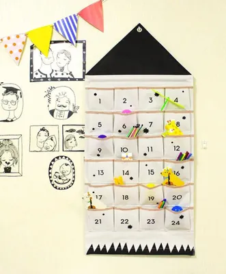 Produktbild von Adventskalender zum befüllen Weihnachtskalender Hängende Aufbewahrungstasche Hängende Lagerung 24 Taschen Adventskalender