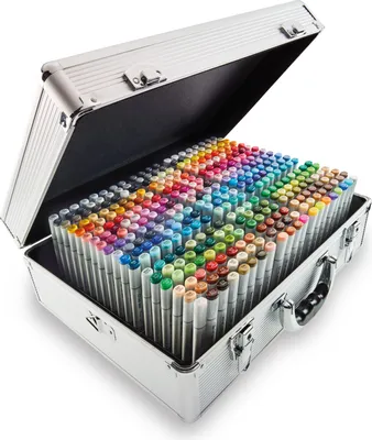 Produktbild von Copic Sketch Präsentationskoffer - 380x180x490cm - Silber - 358 nachfüllbare Grafikmarker