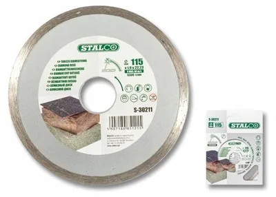 Obrázek produktu pro Řezací kotouč STALCO, 115 mm, s plným diamantovým vrstvou