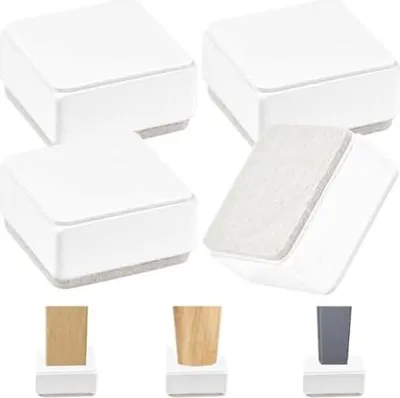 Produktbild von 1.2"/3 cm Möbelerhöhung Kohlenstoffstahl 4 Pack Selbstklebende Möbelerhöher Robuste Möbelerhöhung rutschfeste Stuhlerhöher Betthöher Tischerhöhung, Durchmesser 6 cm, Quadrat Weiß