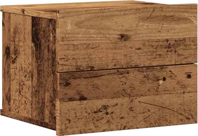 Image de Table de chevet murale vieux bois 40x32x30 cm