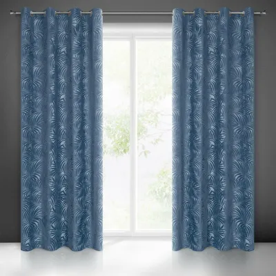 Produktbild von Vorhang LIVIA dunkelblau 140x250 cm  Ösen Ösenvorhang