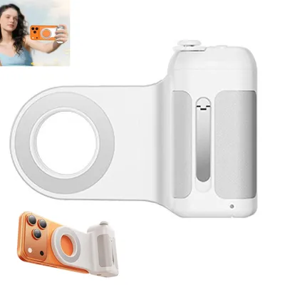 Produktbild von Smartphone-Smartgriff, magnetischer Handy-Grip & iPhone-Ständer, mit 1/4-Zoll Magnet-Stativanschluss für komfortables Ansehen von Videos