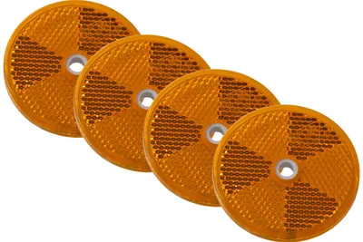Produktbild von Set aus 4 gelben Reflektoren für Anhänger, Ø 60 mm