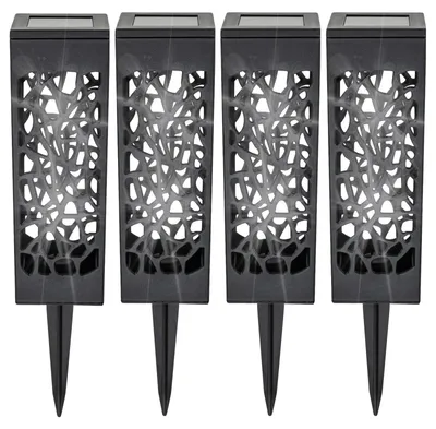 Produktbild von Solar Gartenleuchte LED Gartenlampe 4er Set Kaltweiß Außenleuchte Wegeleuchte Solarleuchte Schwarz