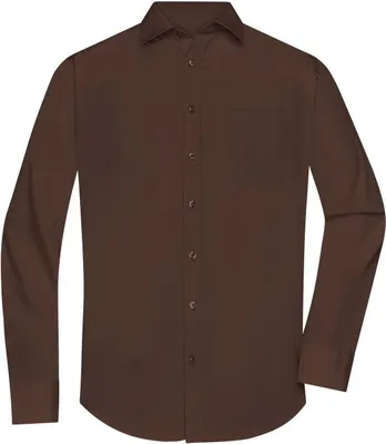 Produktbild von Klassisches Shirt aus pflegeleichtem Mischgewebe brown, Gr. S
