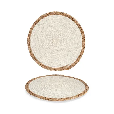 Produktbild von Untersetzer Weiß/Braun 35 x 1 x 35 cm natürlich Weiß