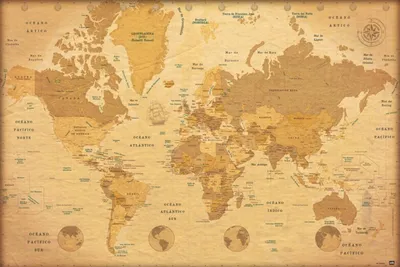 Obrázek produktu pro Plakátová mapa světa je vintage