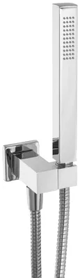 Produktbild von PaulGurkes Handbrausen Set Brausegarnitur eckig mit Wandanschlussbogen