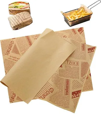Produktbild von Bakpapier 150 Blätter, 38x28cm, Antiaanbak, Uitsparingen, Kaaspapier, Boterpapier, Bijenwasdoeken, Für Pizza, Hamburger, Sandwich, Brötchen