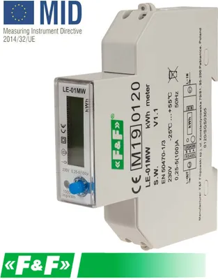 Produktbild von Einphasiger Wirk- und Blindenergieverbrauchszähler, Modbus RTU, Mehrtarif