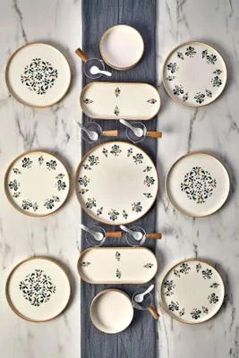 Produktbild von Hermia Concept, MCH0011387, Frühstücksset (23-teilig), Mehrfarbig, 100 % KERAMIK, 25 x 25 cm