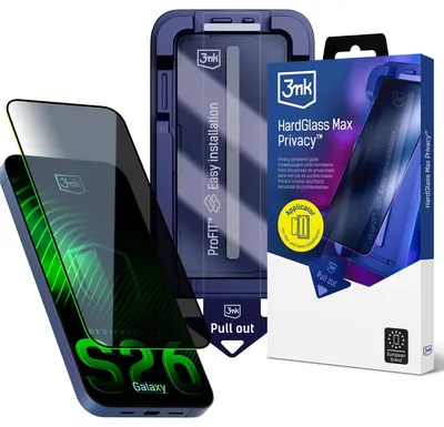 Obrázok produktu pre 3MK HardGlass Max, ochranné sklo s ochranou súkromia, pre Samsung Galaxy S26, čierna
