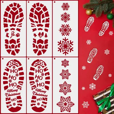 Weihnachts-Schablonen-Set, 6 Stück, 30,5 x 14 cm, Kunststoff