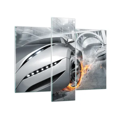 Produktbild von Bilder auf glas - Sportwagen Sport Rennen Geschwindigkeit - 95x80cm - Glasbilder - Wandbilder - Kunstdruck - Wanddekoration aus Glas - Glas Bilder - Wandbild auf Glas - GCB95x80-2650