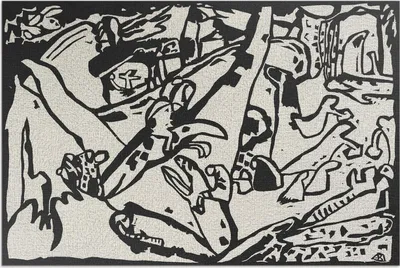 Produktbild von Komposition von Wassily Kandinsky – Vinylteppich – 120x180 cm – Outdoor Teppich – Terrasse – Wetterfest – Modern
