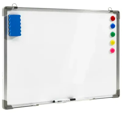 Produktbild von Magnetische Whiteboard Tafel - Trocken abwischbares Schreibtafel Memoboard - 70 x 50 cm - Stahloberfläche - Wandmontage - Armeegrün