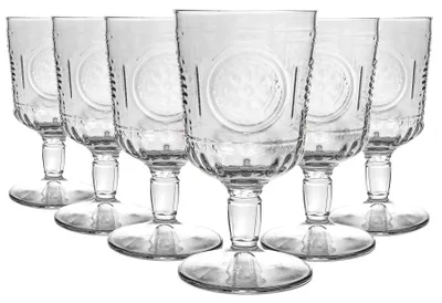 Weingläser 6er-Pack, 320 ml, spülmaschinenfest, Vintage-Design