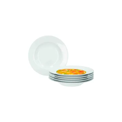 Produktbild von Gourmet weiß Suppenteller tief aus Porzellan für Küche und Haushalt