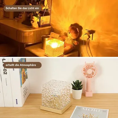 Produktbild von Wiederaufladbares LED -Nachtlicht, Wasserwelligkeitslicht, Touch Switch, Fernbedienung, RGB16 -Farbe, Sternenhimmelprojektion,für Schlafzimmer, Party