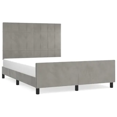 Produktbild von Bettgestell ohne Matratze Hellgrau 140x200 cm Samt