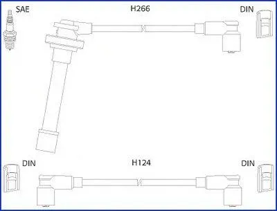 Produktbild von HITACHI 134522 Zündkabelsatz Zündleitungssatz