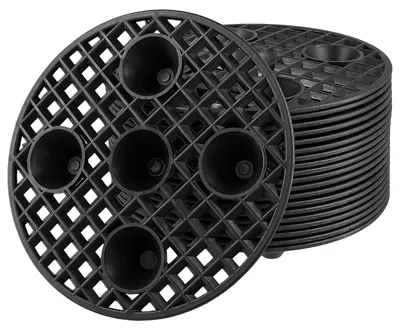 Obrázek produktu pro Sada 20 černých podstavců pod květináče, o rozměrech 20 cm, vhodné pro použití v interiéru i exteriéru